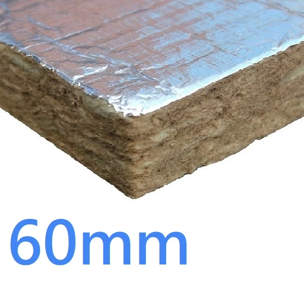 60mm FOIL FACED BOTH SIDES RS45 Knauf Rock Mineral Wool Building Slab - 45kg density