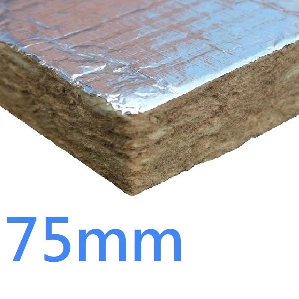 75mm FOIL FACED BOTH SIDES RS45 Knauf Rock Mineral Wool Building Slab - 45kg density