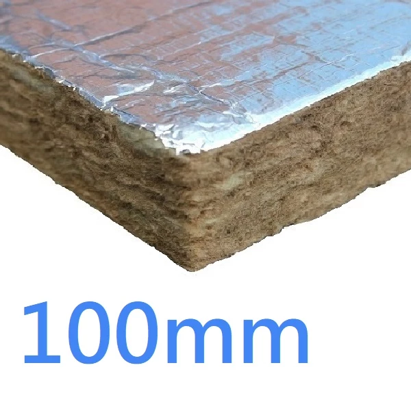100mm FOIL FACED BOTH SIDES RS60 Knauf Rock Mineral Wool Building Slab - 60kg density