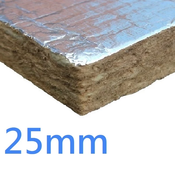 25mm FOIL FACED BOTH SIDES RS60 Knauf Rock Mineral Wool Building Slab - 60kg density