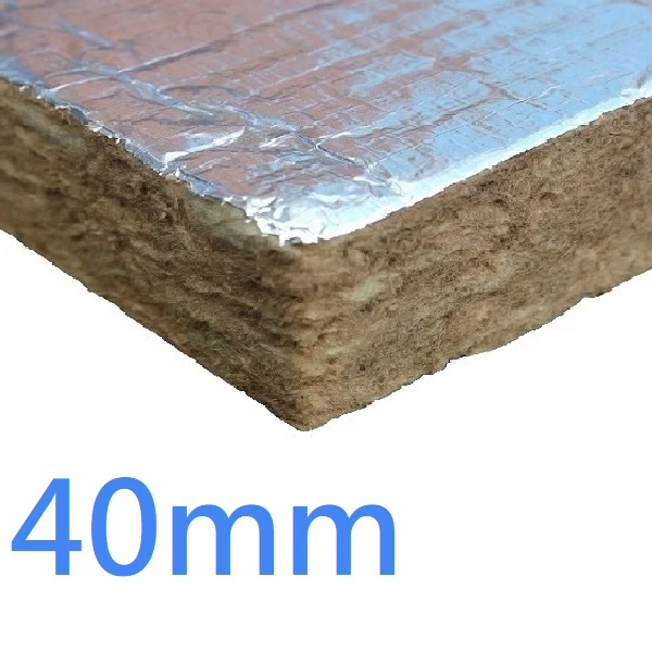 40mm FOIL FACED BOTH SIDES RS60 Knauf Rock Mineral Wool Building Slab - 60kg density