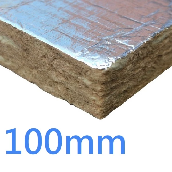 100mm FOIL FACED RS60 Knauf Rock Mineral Wool Building Slab - 60kg density