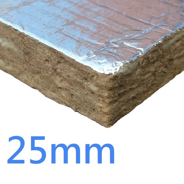 25mm FOIL FACED RS60 Knauf Rock Mineral Wool Building Slab - 60kg density