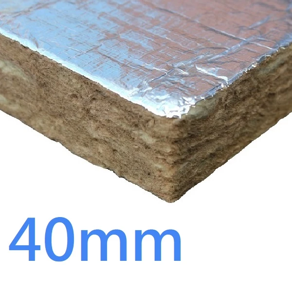 40mm FOIL FACED RS60 Knauf Rock Mineral Wool Building Slab - 60kg density