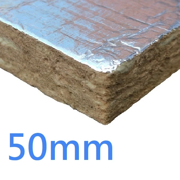 50mm FOIL FACED RS60 Knauf Rock Mineral Wool Building Slab - 60kg density