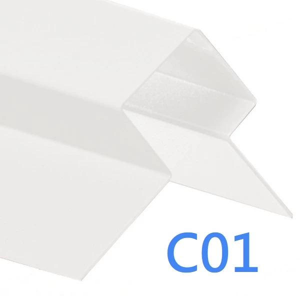 External Corner Window Reveal - Cedral Lap Trim - Asymmetric Profile - 3m - White C01