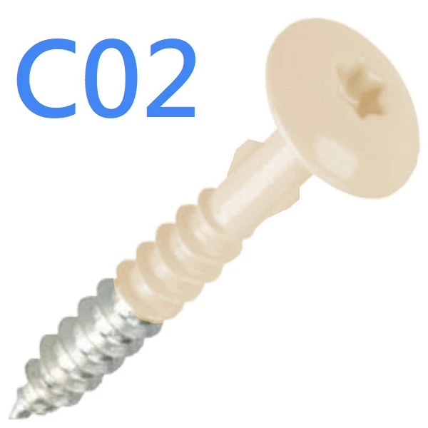 Stainless Steel Colour Coded Head Screws - 100no - Cedral - Beige C02
