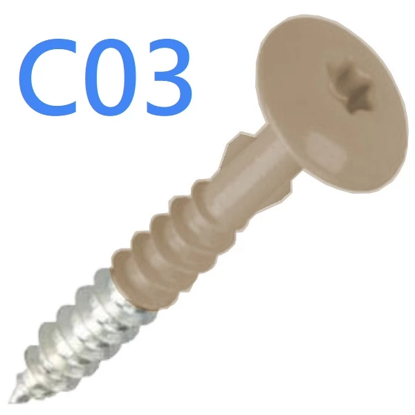 Stainless Steel Colour Coded Head Screws - 100no - Cedral - Grey Brown C03