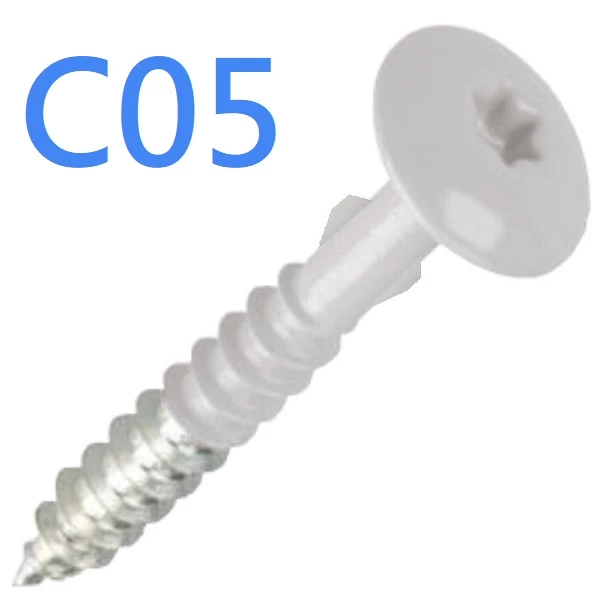 Stainless Steel Colour Coded Head Screws - 100no - Cedral - Grey C05