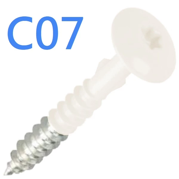 Stainless Steel Colour Coded Head Screws - 100no - Cedral - Cream White C07