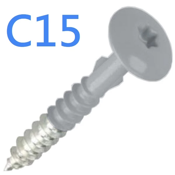 Stainless Steel Colour Coded Head Screws - 100no - Cedral - Dark Grey C15