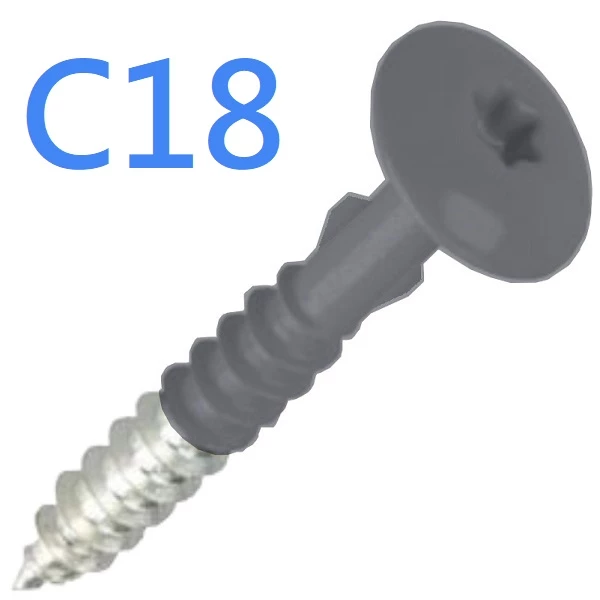 Stainless Steel Colour Coded Head Screws - 100no - Cedral - Slate Grey C18
