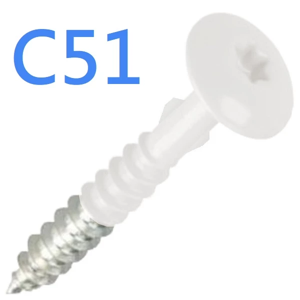 Stainless Steel Colour Coded Head Screws - 100no - Cedral - Silver Grey C51