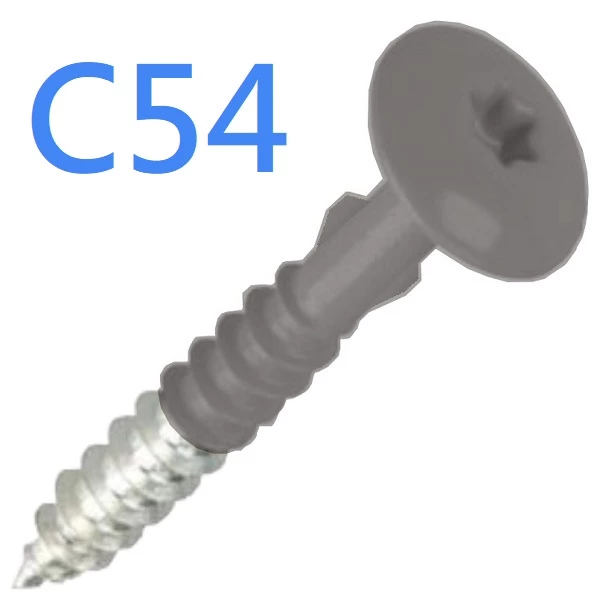 Stainless Steel Colour Coded Head Screws - 100no - Cedral - Pewter C54