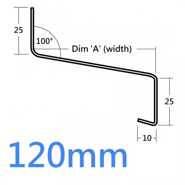 120mm 721 Window Sill Extension and Oversill Eaves Flashing - 2.5m (Full End Caps Pair)