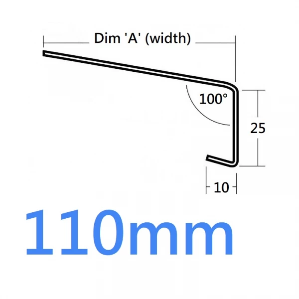 110mm 761 Standard Sill Extension Trim Over-Sill O'sill - 2.5m (Full End Caps Pair)