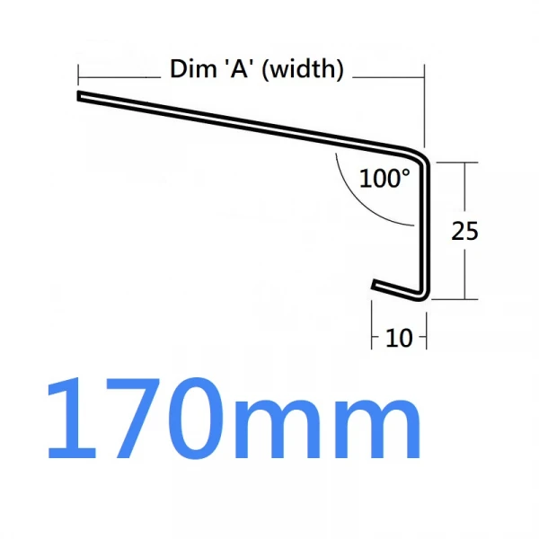 170mm 761 Standard Sill Extension Trim Over-Sill O'sill - 2.5m (Full End Caps Pair)