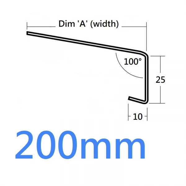 200mm 761 Standard Sill Extension Trim Over-Sill O'sill - 2.5m (Full End Caps Pair)