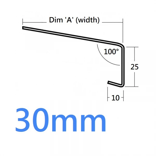 30mm 761 Standard Sill Extension Trim Over-Sill O'sill - 2.5m (Full End Caps Pair)