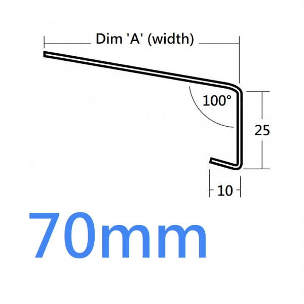70mm 761 Standard Sill Extension Trim Over-Sill O'sill - 2.5m (Full End Caps Pair)