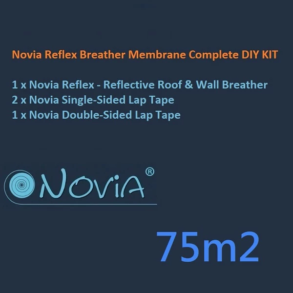 Novia Reflex Breather Membrane Complete DIY KIT - 75m2