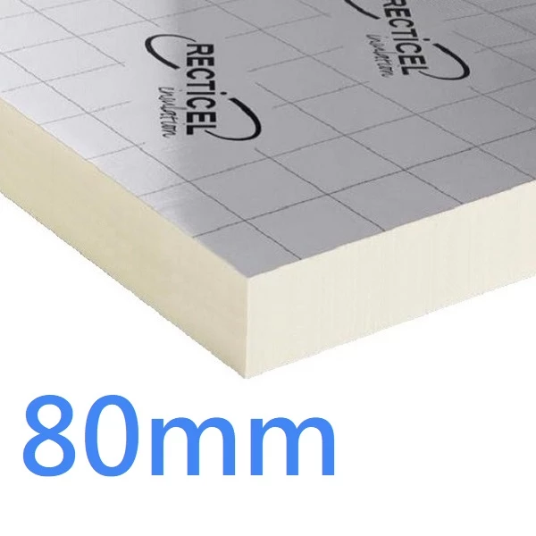 80mm Recticel Eurothane GP PIR Rigid Insulation Board - multiple applications
