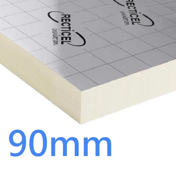 90mm Recticel Eurothane GP PIR Rigid Insulation Board - multiple applications