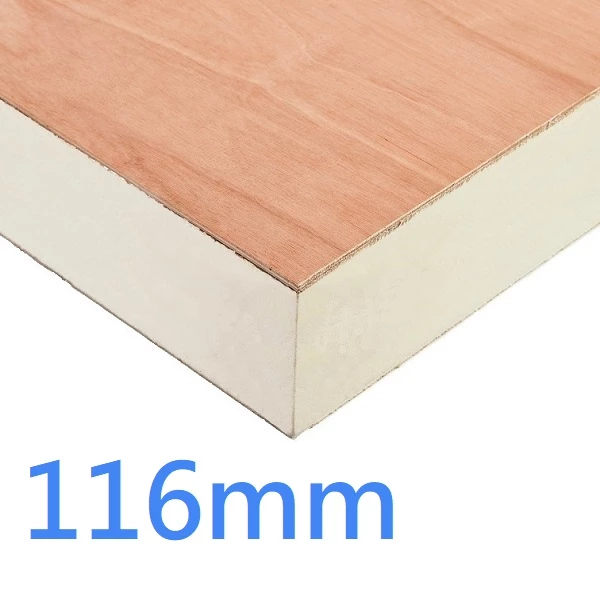116mm Recticel Plylok PIR Insulation Board Thermal Laminate Plywood Warm Flat Roof