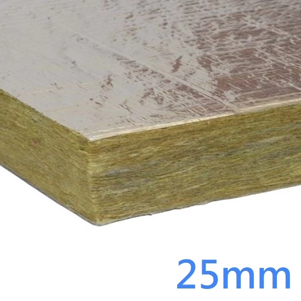 25mm Double Sided Aluminum Foil Slab Rockwool RW5 (pack of 8)
