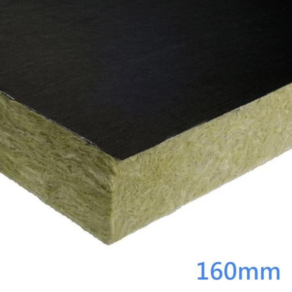 160mm Black Tissue Faced 2 Sides Soffit High Impact Insulation Slab 45kg (Rockwool RWA45)