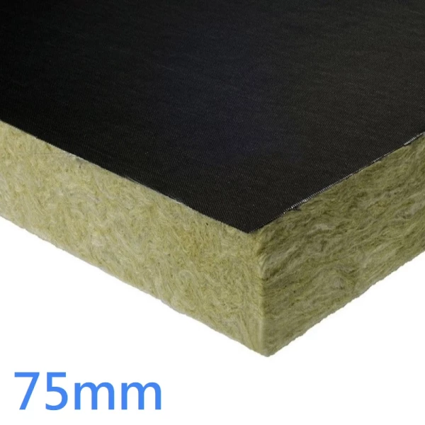 75mm Rockwool Insulation RW3 Black Tissue Faced A1 (pack of 6)