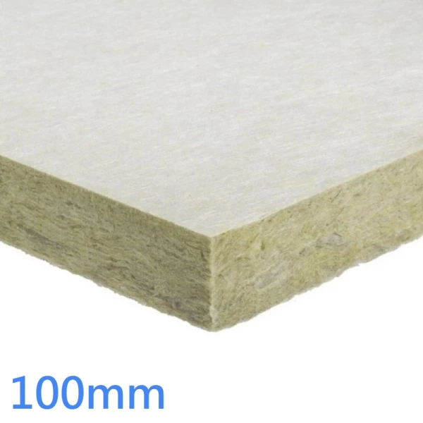 100mm Rockwool RW3 White Tissue Faced 1 Side Slab (pack of 4)