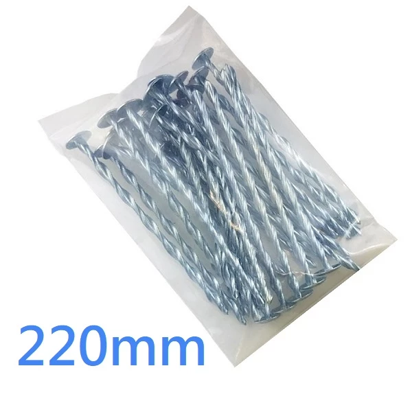 220mm Headed Helical Flat Roof Nails - Warm Roof Fixings 