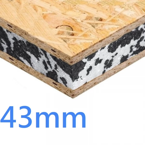 43mm Structural Insulated Panel ǀ SIPs EPS and OSB 8x4 Oriented Strand Sheathing Board Facings