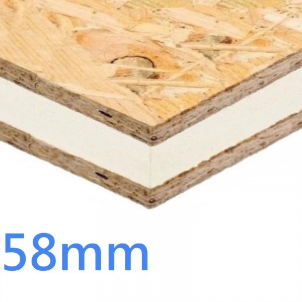 58mm Structural Insulated Panel ǀ SIPs PIR and OSB 8x4 High Performance Oriented Strand Board