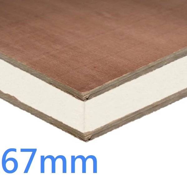 67mm Structural Insulated Panel ǀ 8x4 SIPs PIR and Plywood High Performance Construction Board