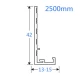 13mm Ivory PVC Render STOP Bead Profile (13-15mm) - 2.5m Length