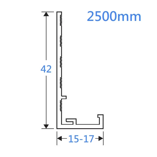 15mm Ivory PVC Render STOP Bead Profile (15-17mm) - 2.5m Length