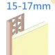 15mm Ivory PVC Render STOP Bead Profile (15-17mm) - 2.5m Length