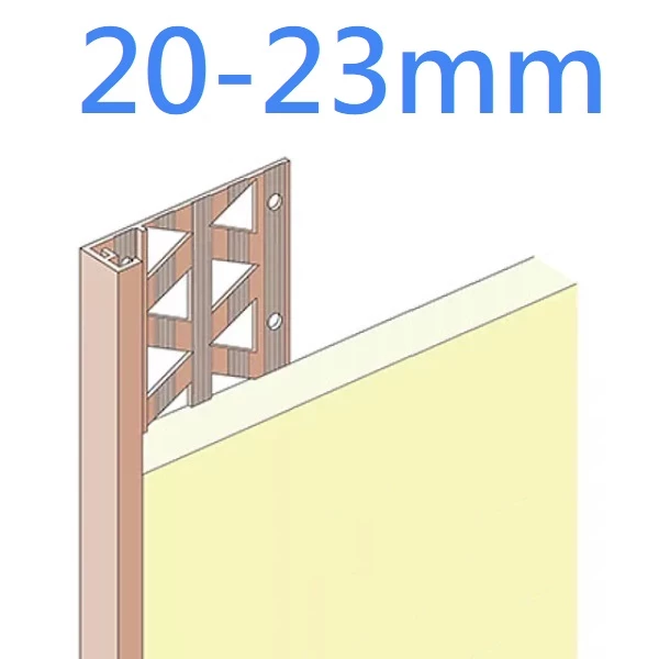 20mm White PVC Render STOP Bead Profile (20-23mm) - 2.5m Length