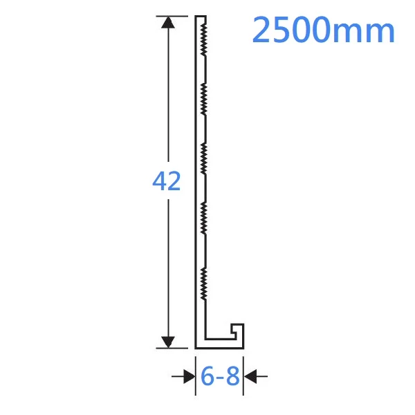 6mm Ivory PVC Render STOP Bead Profile (6-8mm) - 2.5m Length