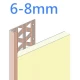 6mm White PVC Render STOP Bead Profile (6-8mm) - 2.5m Length