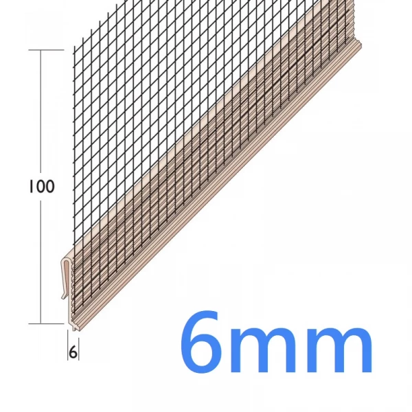 6mm Base Rail Track Clip with 100mm Mesh - 2.5m (37404)