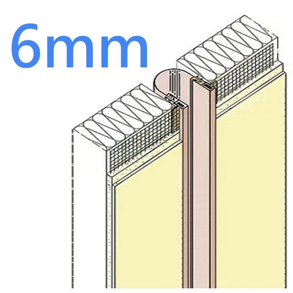 6mm Movement Bead Joint Expansion Profile with Mesh - 2.5m Length
