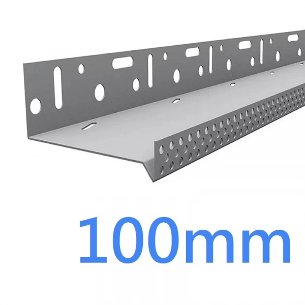 100mm-103mm Vented Aluminium Base Track - Steel Frame - 2.5m length
