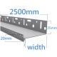 70mm-73mm Vented Aluminium Base Track - Steel Frame - 2.5m length