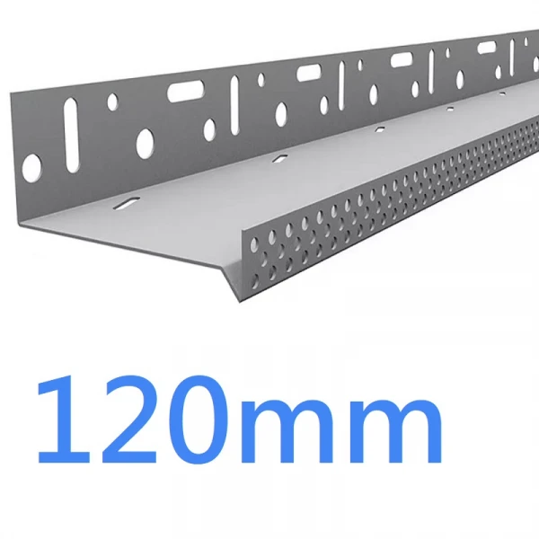 120mm-123mm Ventilated Aluminium Base Rail Track - Timber Frame - 2.5m length