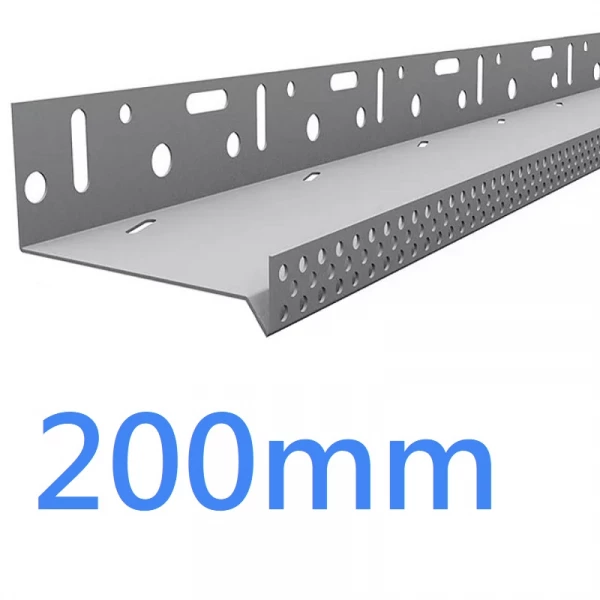 200mm-203mm Ventilated Aluminium Base Rail Track - Timber Frame - 2.5m length