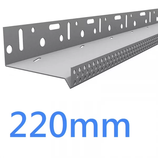 220mm-223mm Ventilated Aluminium Base Rail Track - Timber Frame - 2.5m length