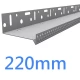 220mm-223mm Ventilated Aluminium Base Rail Track - Timber Frame - 2.5m length